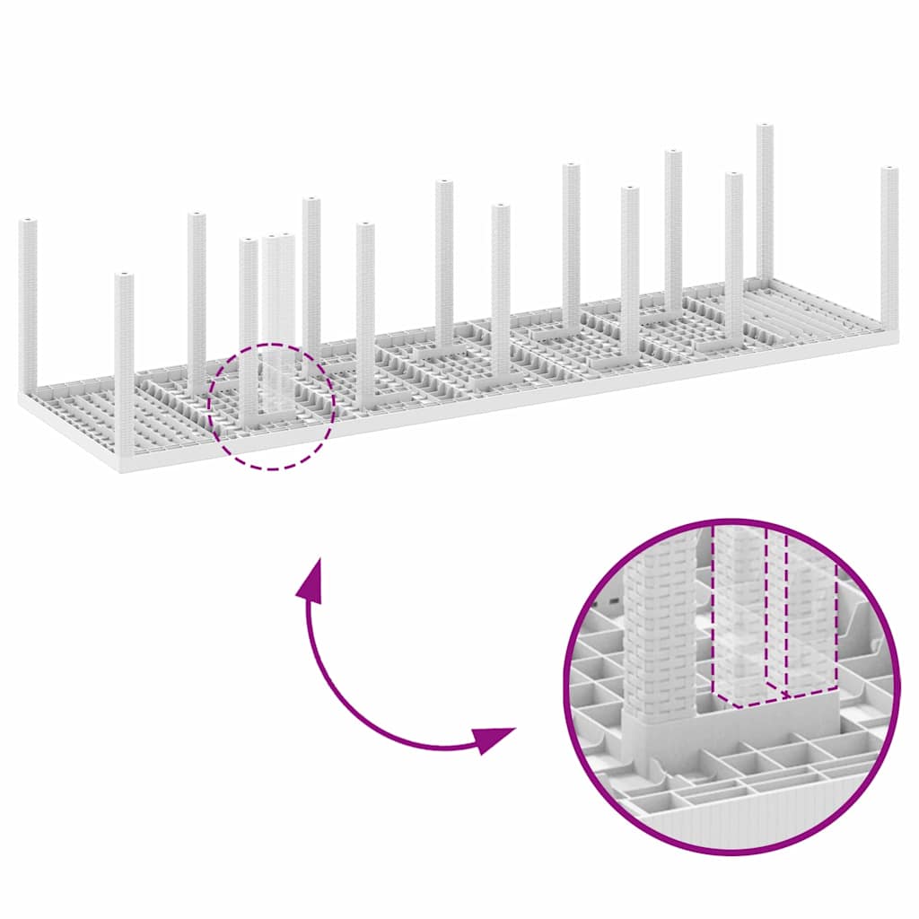 vidaXL Σέτ φαγητού για κήπο 15 pcs Λευκό Rattan Polt