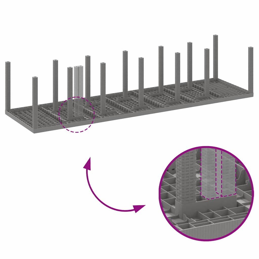 vidaXL Σετ Τραπεζαρίας Κήπου 15 pcs Ανοιχτό γκρι 14 Θέσεων