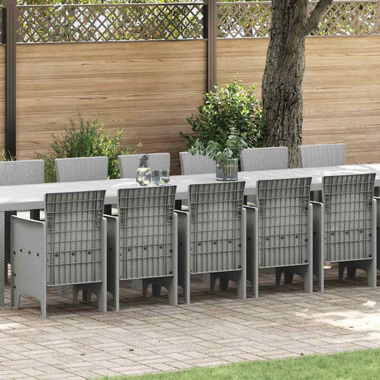 vidaXL Σετ Τραπεζαρίας Κήπου 17 pcs Ανοιχτό γκρι Large