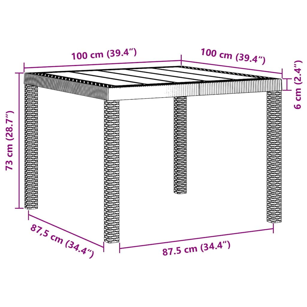 vidaXL Σετ Τραπεζαρίας Κήπου 3 pcs Λευκό 100 x 100 x 73 εκ