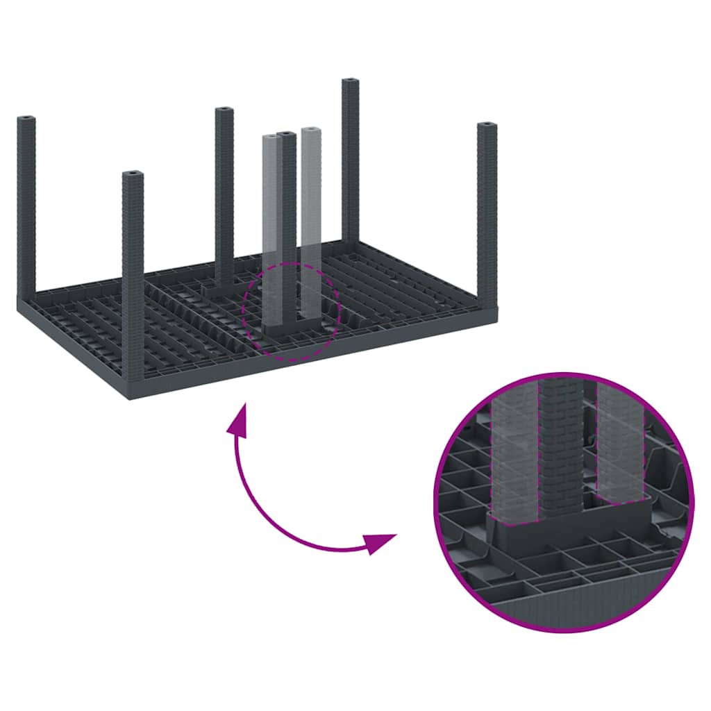 vidaXL Σετ τραπεζαρίας κήπου 5 pcs Ανθρακί 150 x 100 x 73 εκ. PE Ρατάν