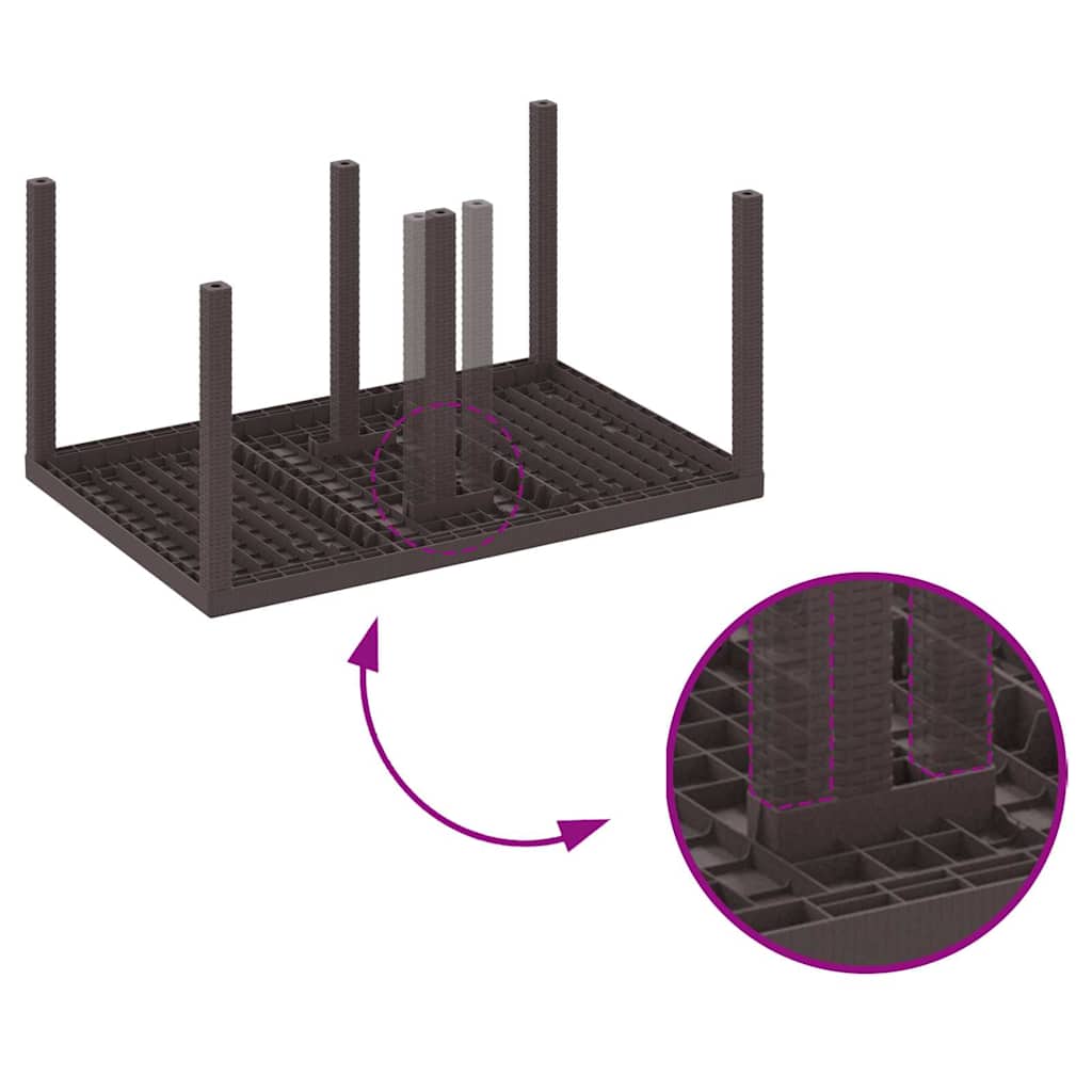 vidaXL Σετ Φαγητού Κήπου 5 pcs Καφέ 150 x 100 x 73 εκ. Πλαστικό