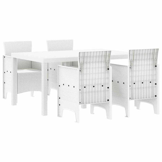 vidaXL Σετ Γευμάτων Κήπου 5 pcs Λευκό 150 x 100 x 73 εκ.