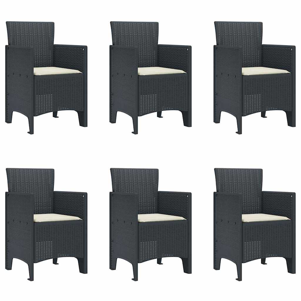 vidaXL Σετ Τραπεζαρίας Κήπου 7 pcs Ανθρακί 200 x 100 x 73 εκ.