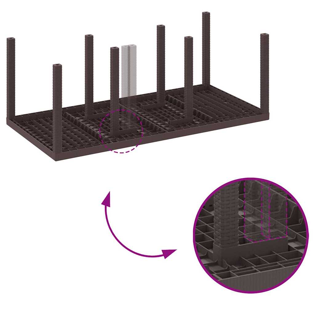 vidaXL Σετ Τραπεζαρίας Εξωτερικού Χώρου 7 pcs Καφέ 200 x 100 x 73 εκ.