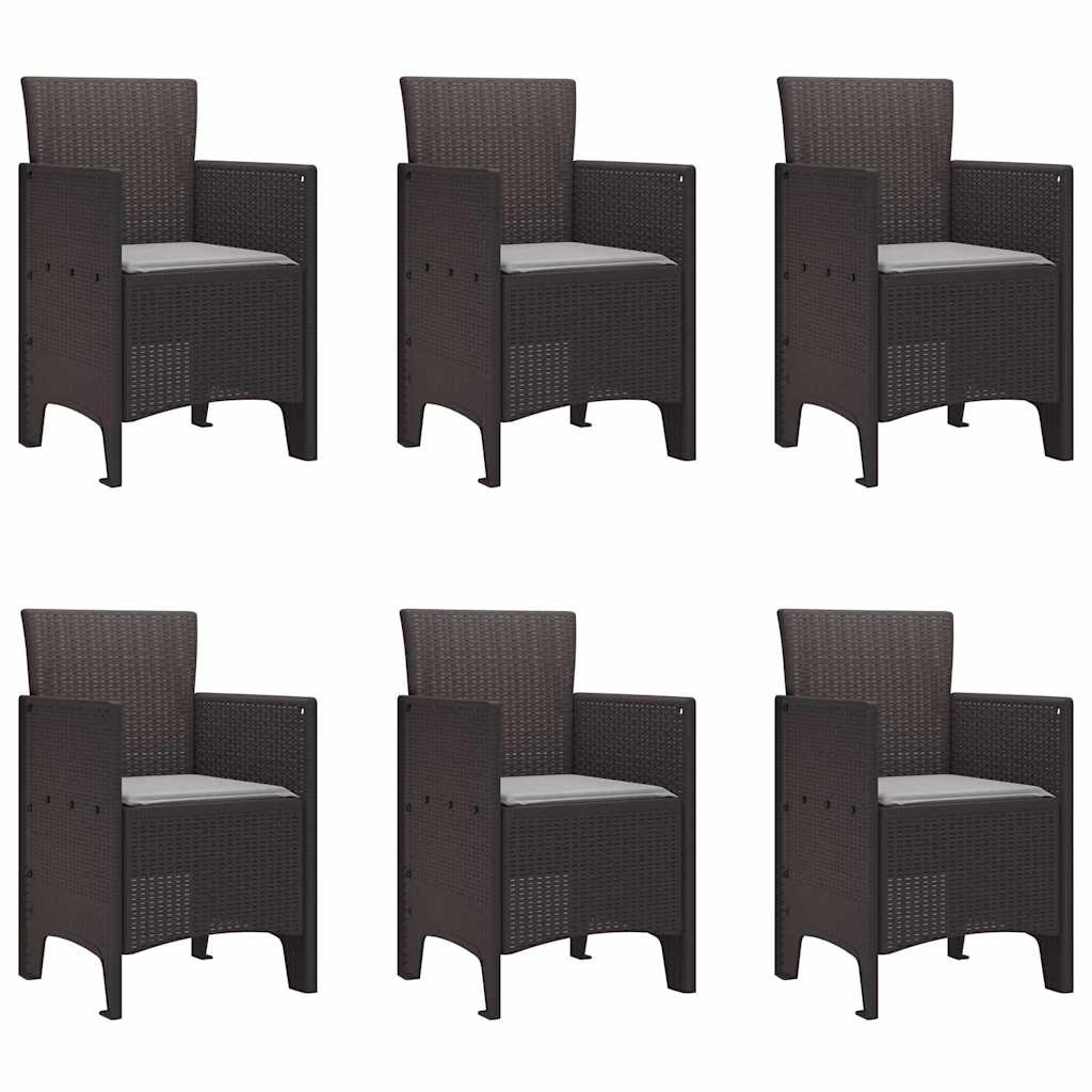 vidaXL Σετ τραπεζαρίας εξωτερικού χώρου 7 pcs Καφέ 200 x 100 x 73 εκ.
