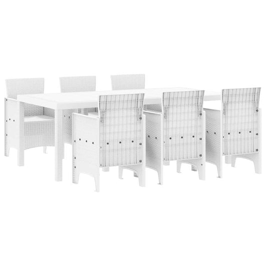 vidaXL Σετ Τραπεζαρίας Κήπου 7 pcs Λευκό 200 x 100 x 73 εκ.