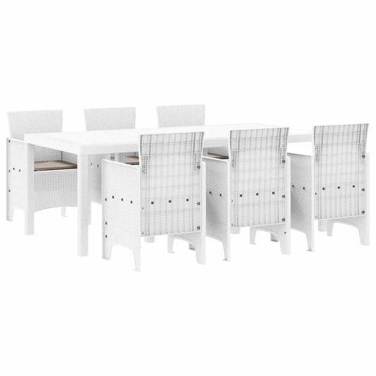 vidaXL Σετ Τραπεζαρίας Κήπου 7 pcs Λευκό 200 x 100 x 73 εκ.