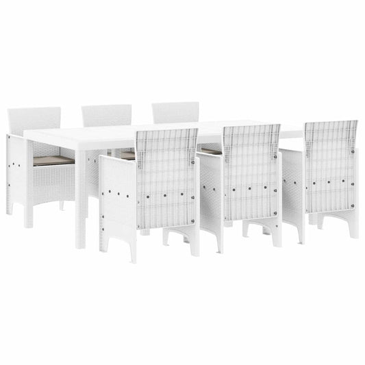 vidaXL Σετ Τραπεζαρίας Κήπου 7 pcs Λευκό 200 x 100 x 73 εκ.
