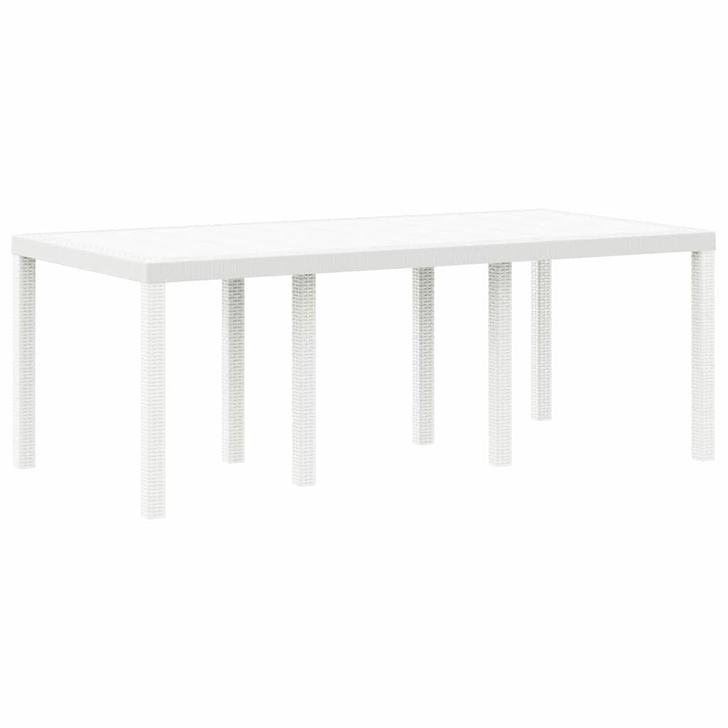 vidaXL Σετ τραπεζαρίας κήπου 7 pcs Λευκό 200 x 100 x 73 εκ. PE Ρατάν