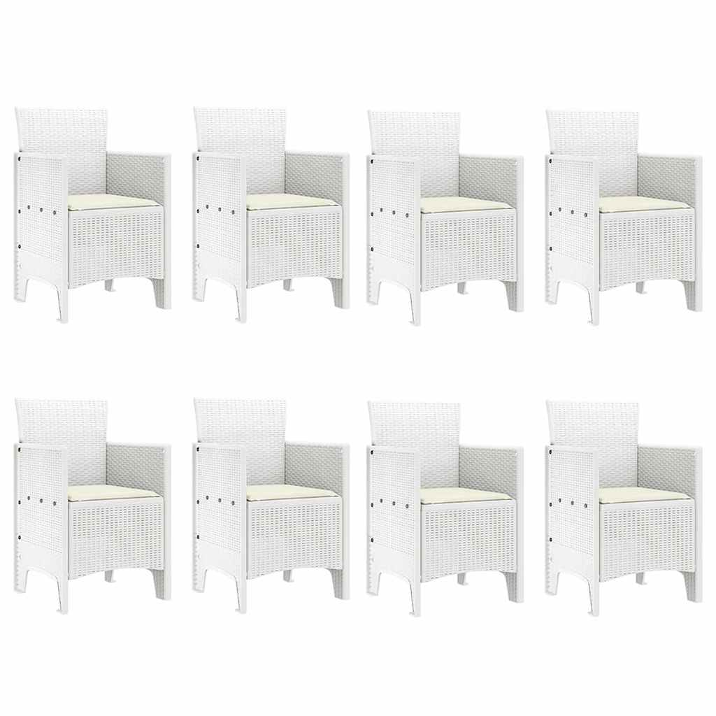 vidaXL Σέτ φαγητού για κήπο 9 pcs Ανοιχτό γκρι Rattan Polt