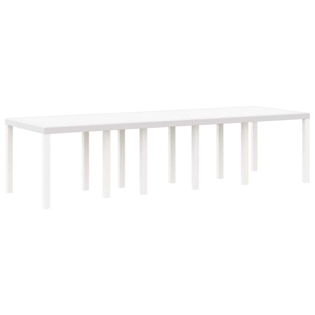 vidaXL Σέτ φαγητού για κήπο 11 pcs Λευκό Πολυ rattan και Χάλυβας