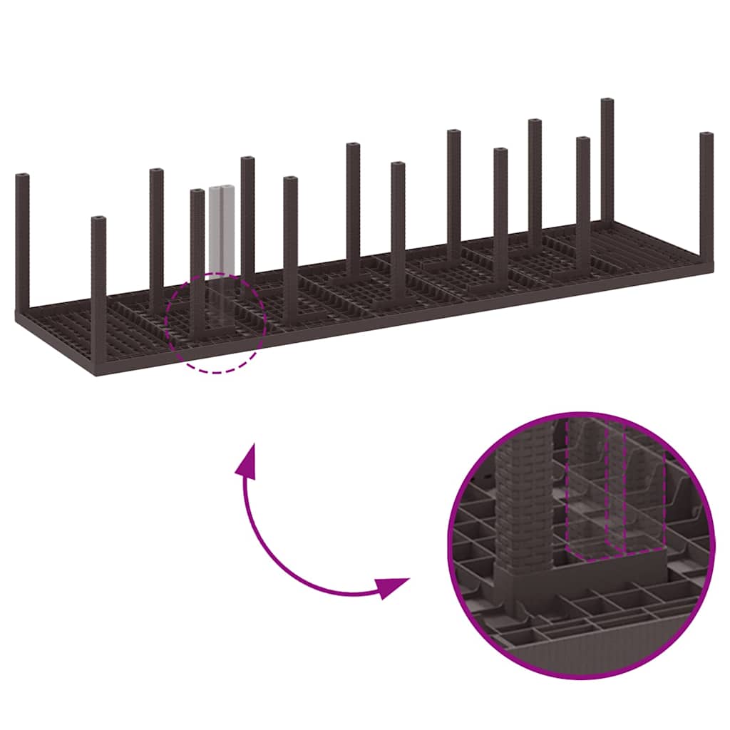 vidaXL Σετ Τραπεζαρίας Κήπου 13 pcs Καφέ Μεγάλο Ρατάν