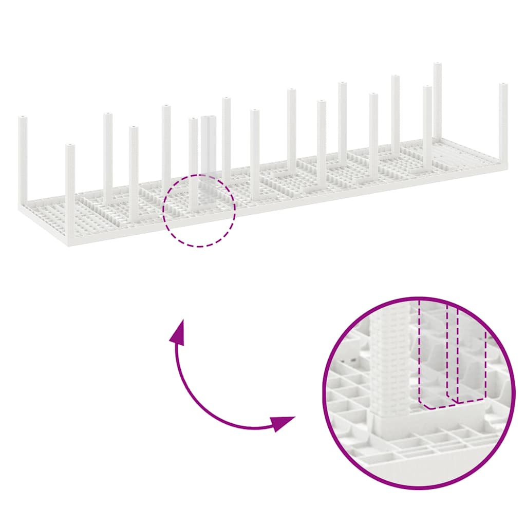 vidaXL Σέτ φαγητού για κήπο 15 pcs Λευκό Rattan Polt