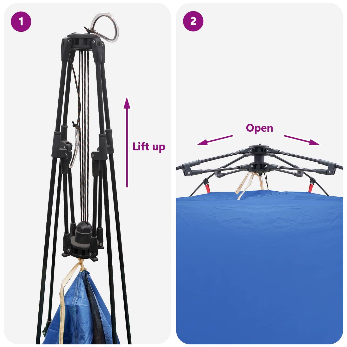 vidaXL Αυτόματη Τέντα Αζούρ Μπλε 260 x 260 x 197 εκ. Ατσάλι