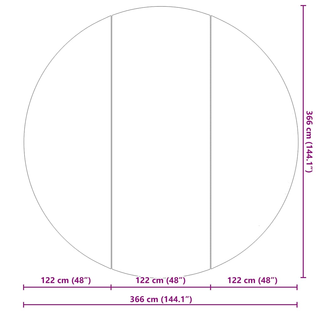 vidaXL Εδαφοκάλυψη Πισίνας Μαύρο Ø 366 εκ Μη Υφαμένο Ύφασμα