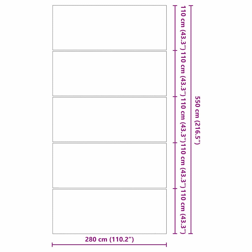 vidaXL Εδαφοκάλυψη Πισίνας Μαύρο 550 x 280 cm Μη Υφαμένο Ύφασμα