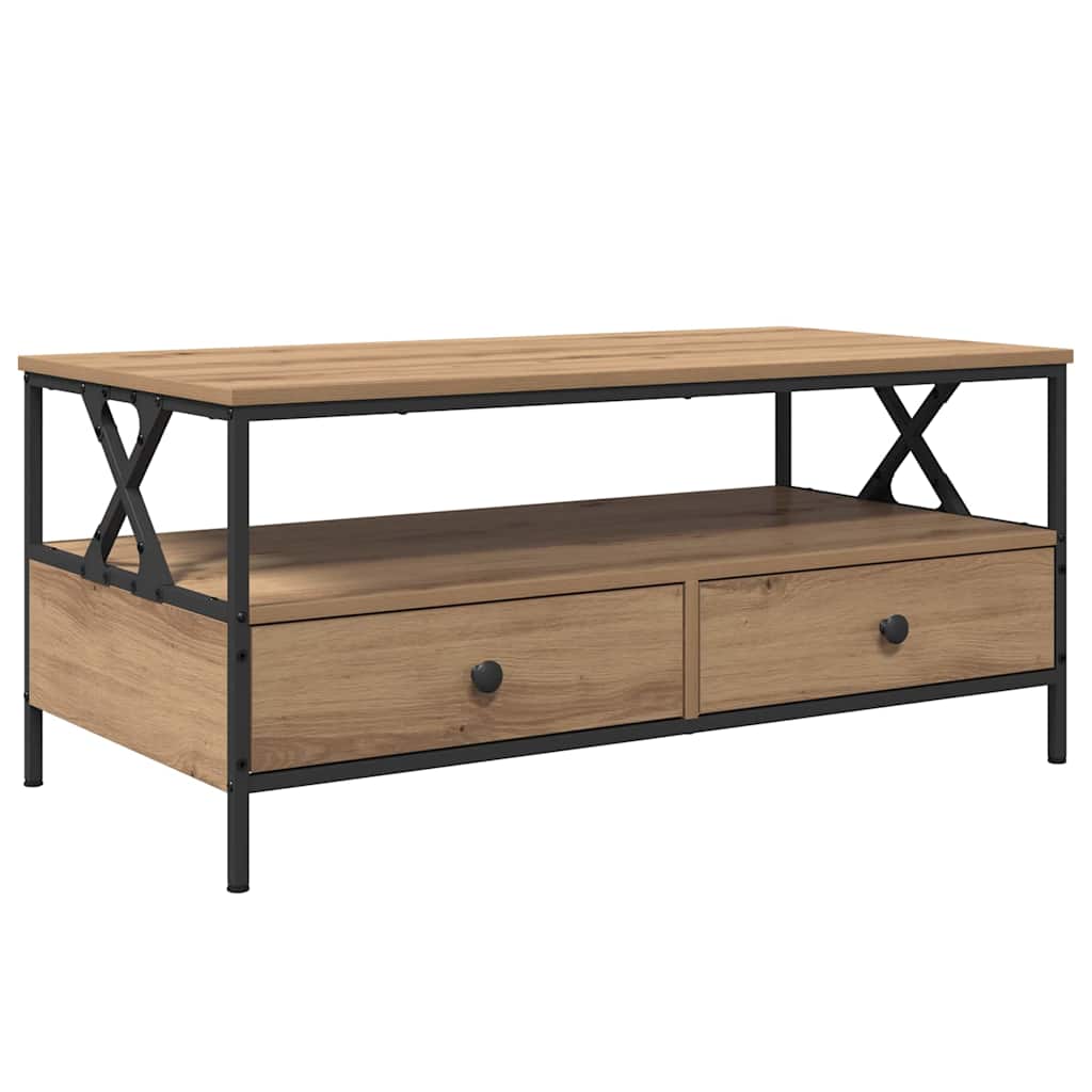 vidaXL Τραπεζάκι σαλονιού with Drawer artisan δρυς 100 x 51 x 45 cm