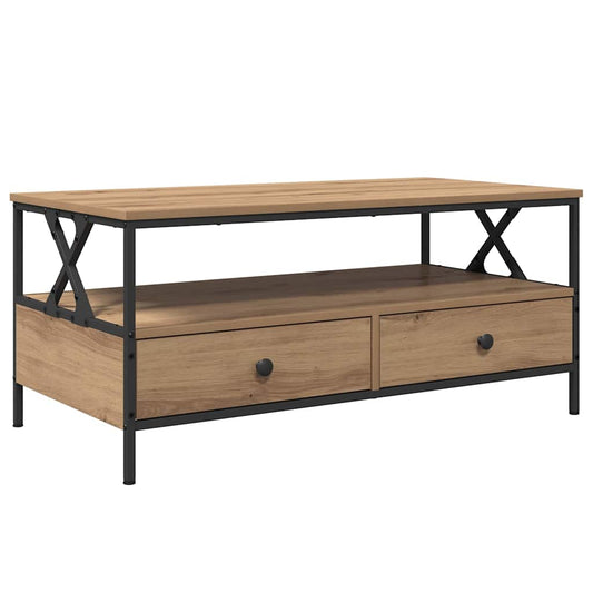 vidaXL Τραπεζάκι σαλονιού with Drawer artisan δρυς 100 x 51 x 45 cm