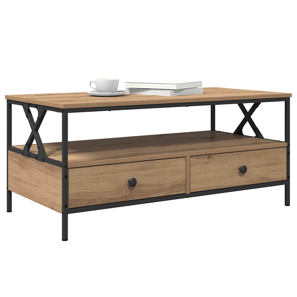 vidaXL Τραπεζάκι σαλονιού with Drawer artisan δρυς 100 x 51 x 45 cm