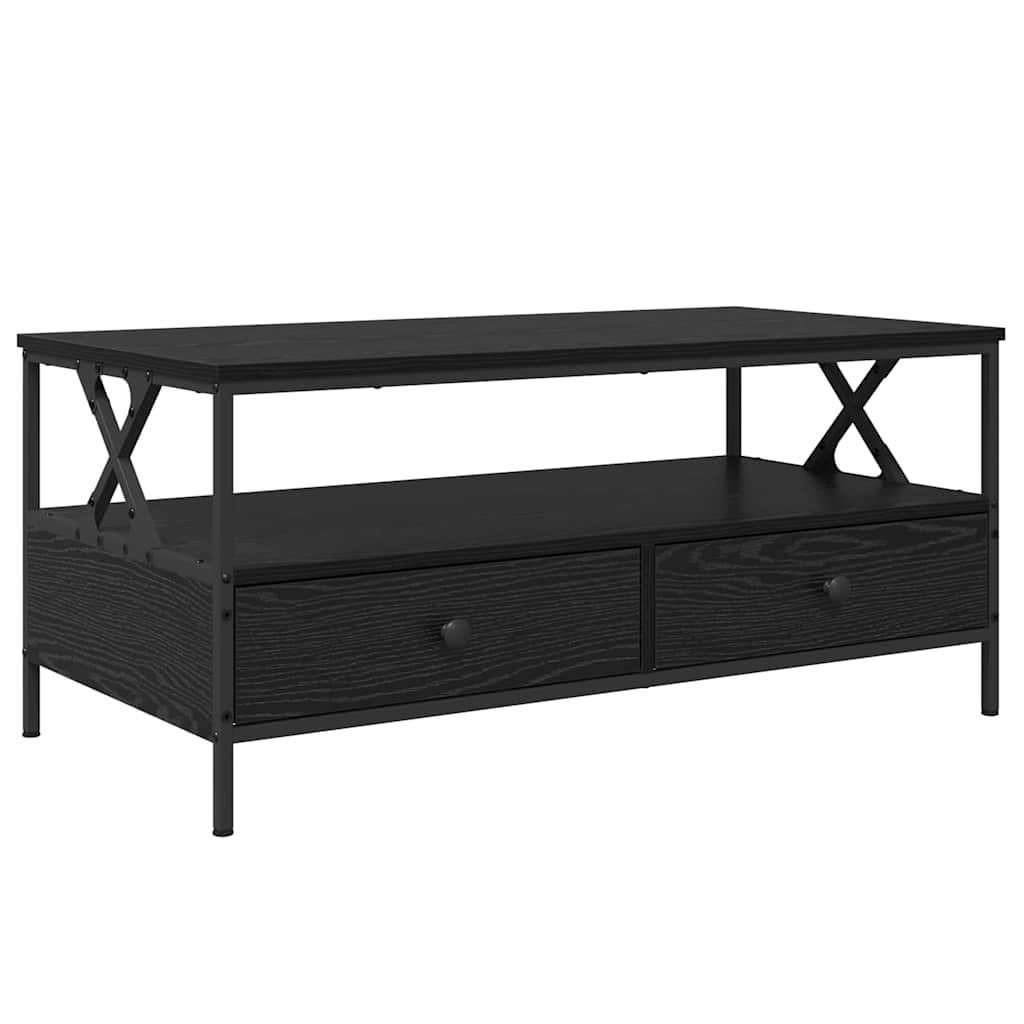 vidaXL Τραπεζάκι σαλονιού with Drawer Μαύρη δρυς 100 x 51 x 45 cm