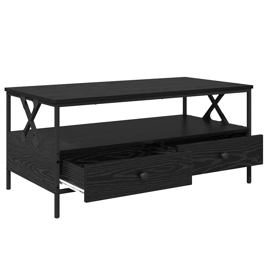 vidaXL Τραπεζάκι σαλονιού with Drawer Μαύρη δρυς 100 x 51 x 45 cm