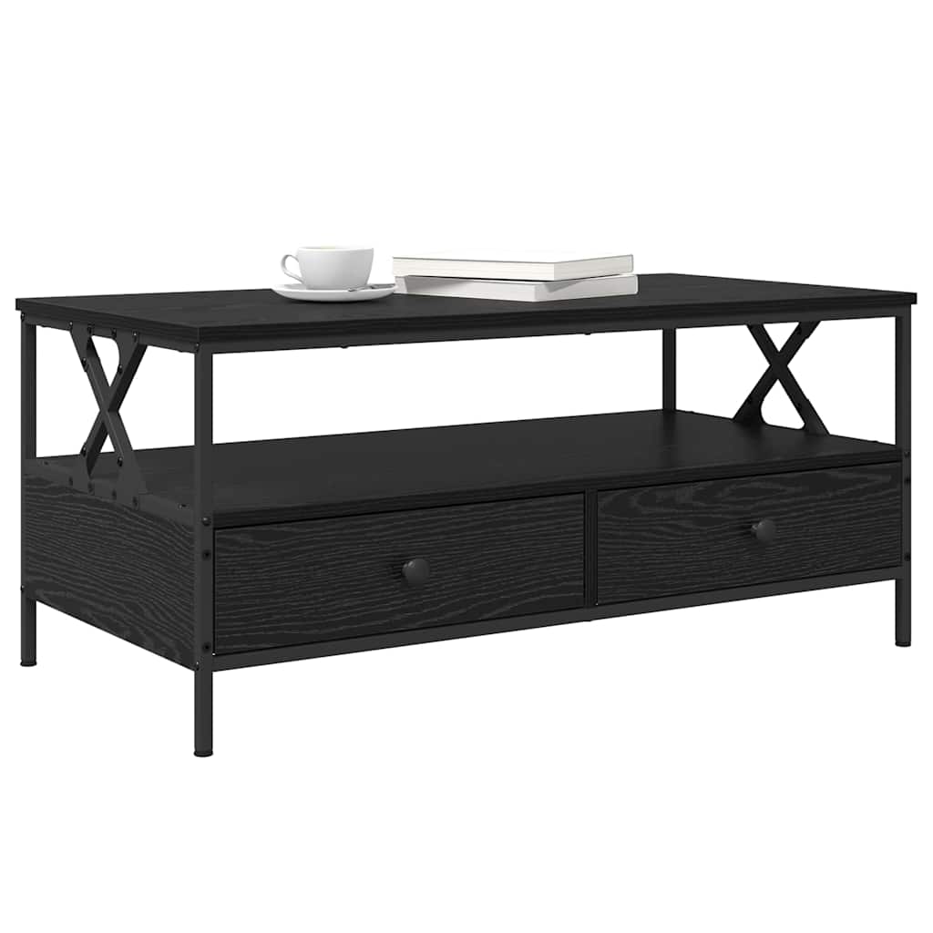 vidaXL Τραπεζάκι σαλονιού with Drawer Μαύρη δρυς 100 x 51 x 45 cm