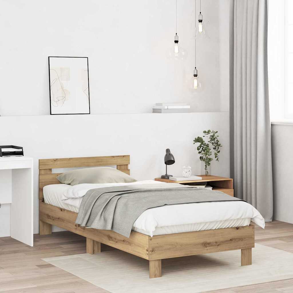 vidaXL Σκελετός Κρεβατιού Artisan Oak 203 x 95 x 70 εκ