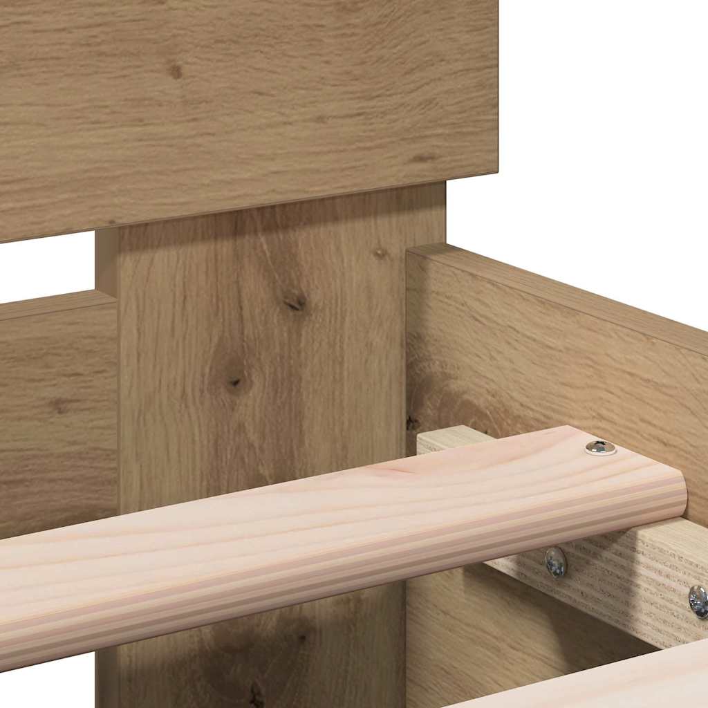 vidaXL Σκελετός Κρεβατιού με κεφαλάρι Artisan Oak 193 x 95 x 88 εκ