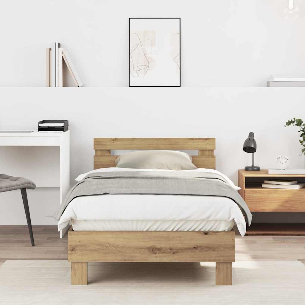 vidaXL Σκελετός Κρεβατιού με κεφαλάρι Artisan Oak 193 x 95 x 88 εκ