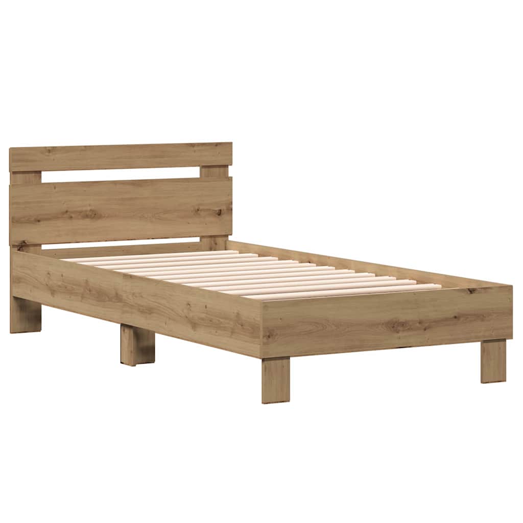 vidaXL Σκελετός Κρεβατιού με κεφαλάρι Artisan Oak 193 x 95 x 88 εκ