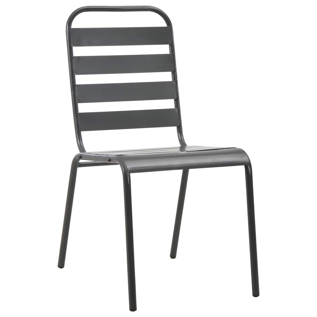 vidaXL Σέτ φαγητού για κήπο 7 pcs Ανθρακί Ατσάλι με Πούδρα