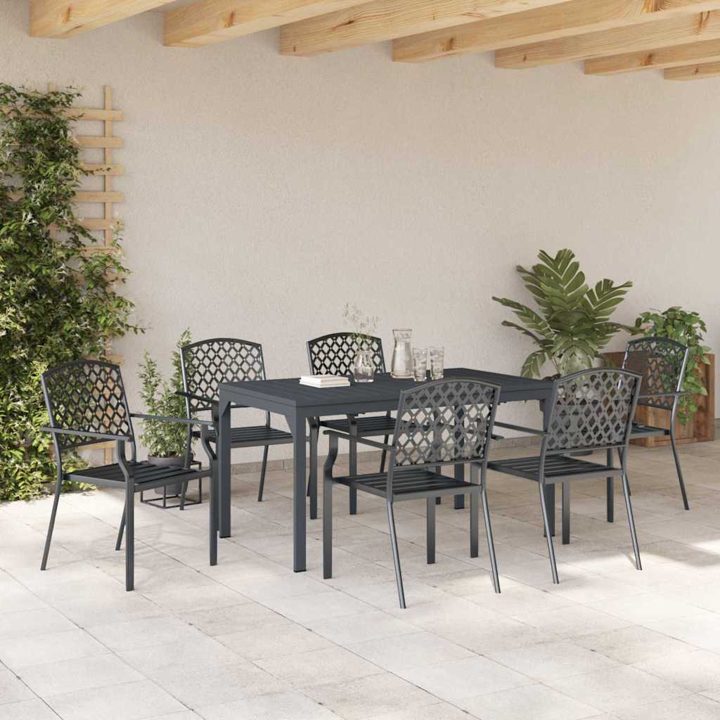 vidaXL Σετ Σαλονιού Κήπου 7 pcs Ανθρακί Κανονικό Μέταλλο