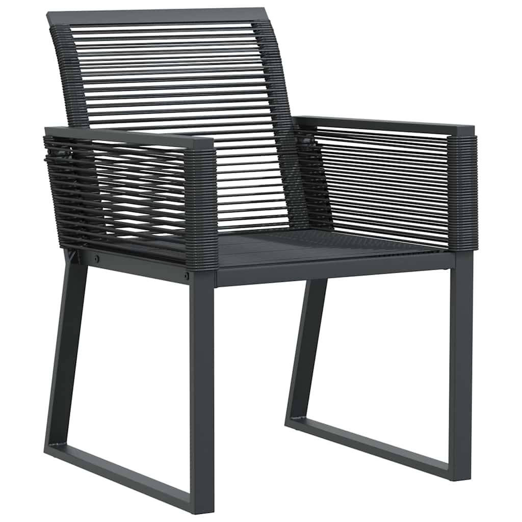 vidaXL Σετ Τραπεζαρίας Κήπου 9 pcs Μαύρο Μεγάλο Μέταλλο & Σχοινί