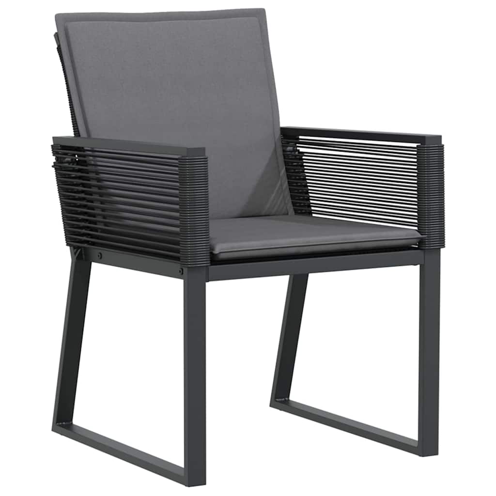 vidaXL Σέτ φαγητού για κήπο 7 pcs Ανθρακί συνθετικό ρατάν