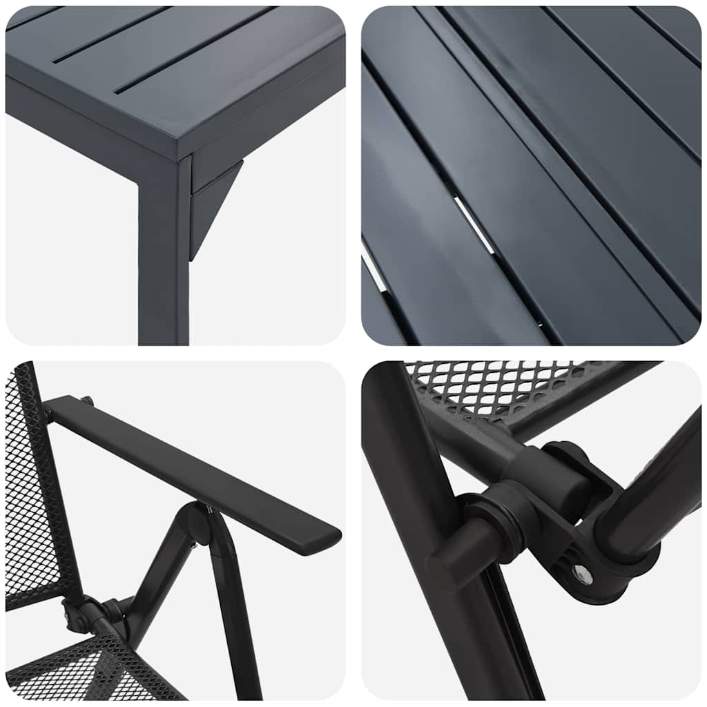 vidaXL Σέτ φαγητού για κήπο 9 pcs Ατσάλι