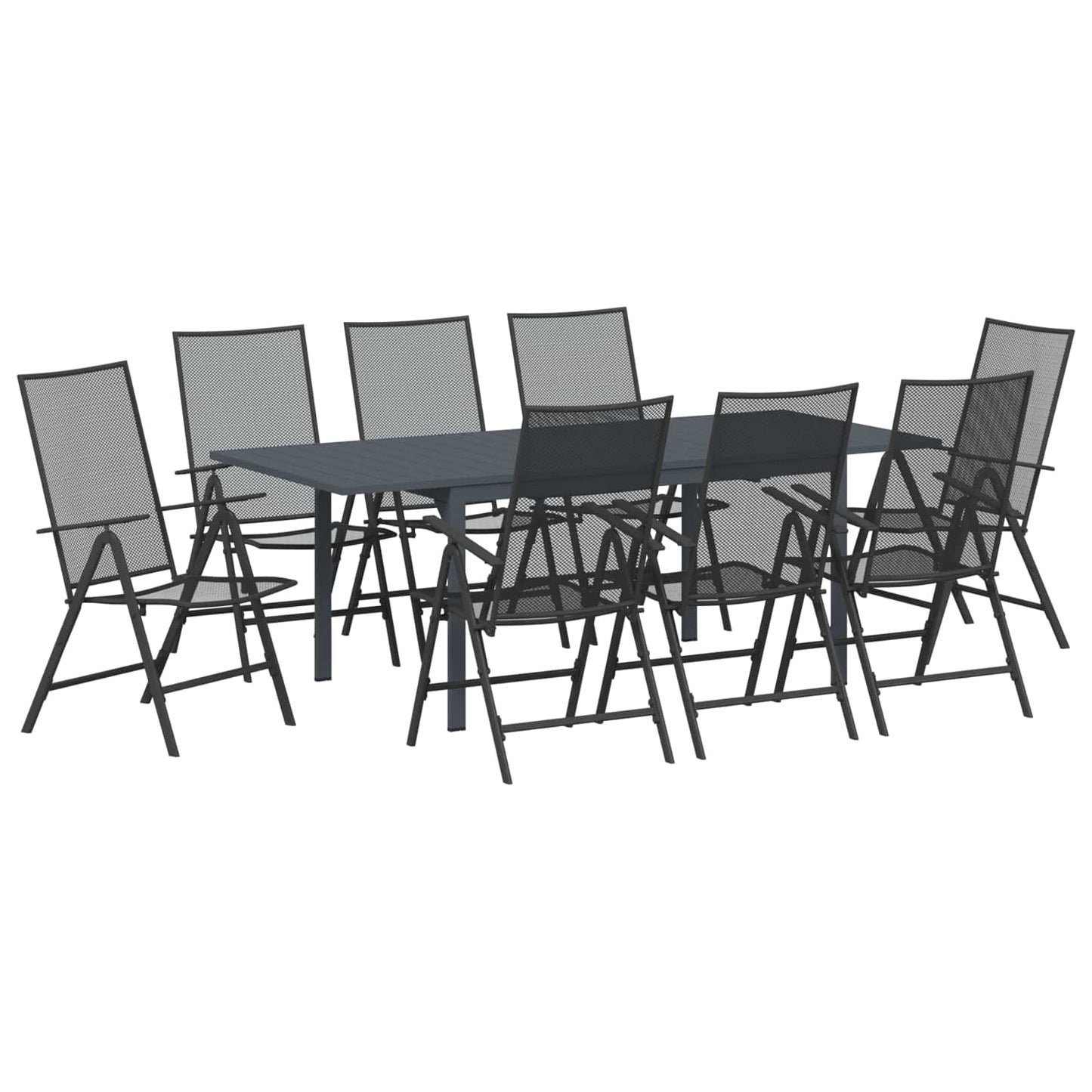 vidaXL Σέτ φαγητού για κήπο 9 pcs Ατσάλι
