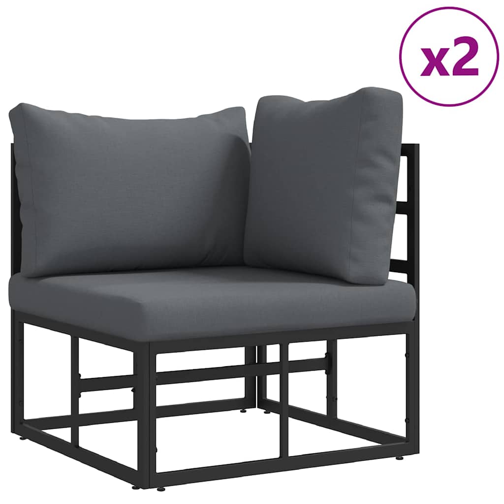 vidaXL Σετ Καναπέ Κήπου 3 pcs Μαύρο 70 x 70 x 32 εκ Αλουμίνιο
