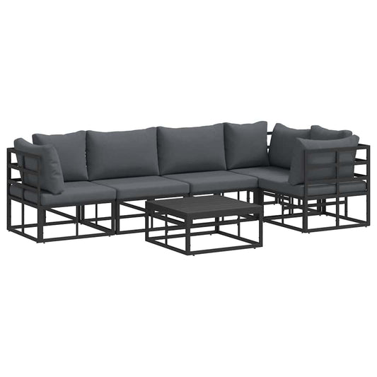 vidaXL Σετ Καναπέ Κήπου 6 pcs Μαύρο 70 x 70 x 32 εκ Αλουμίνιο