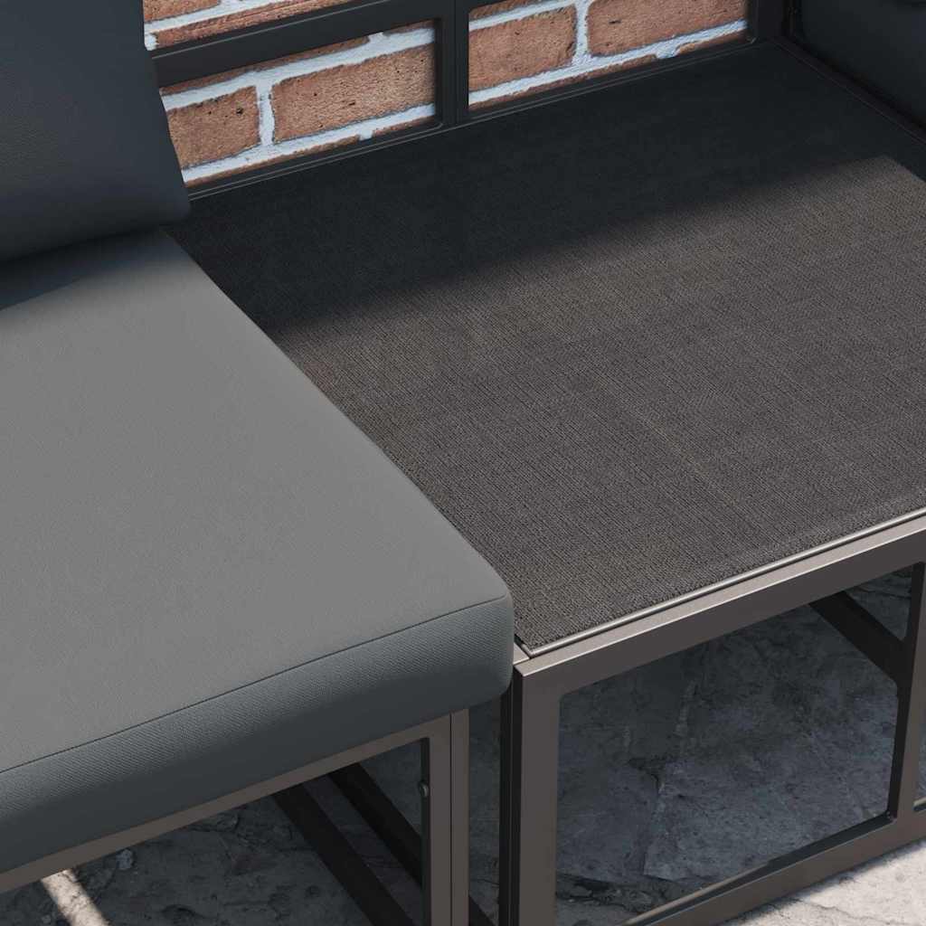 vidaXL Σετ Καναπέ Κήπου 10 pcs Μαύρο 353 x 283 x 71 εκ. Αλουμίνιο