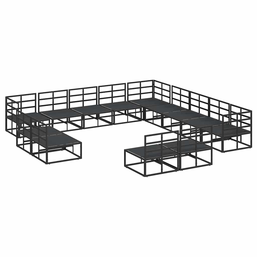 vidaXL Σετ Καναπέ Κήπου 13 pcs Μαύρο 353 x 353 x 71 εκ Αλουμίνιο
