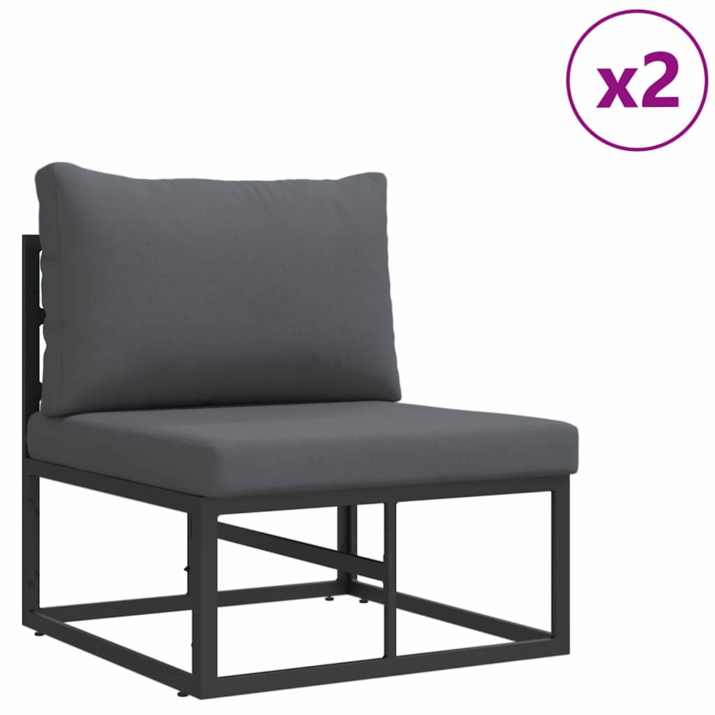 vidaXL Σετ Καναπέ Κήπου 6 pcs Μαύρο Αλουμίνιο