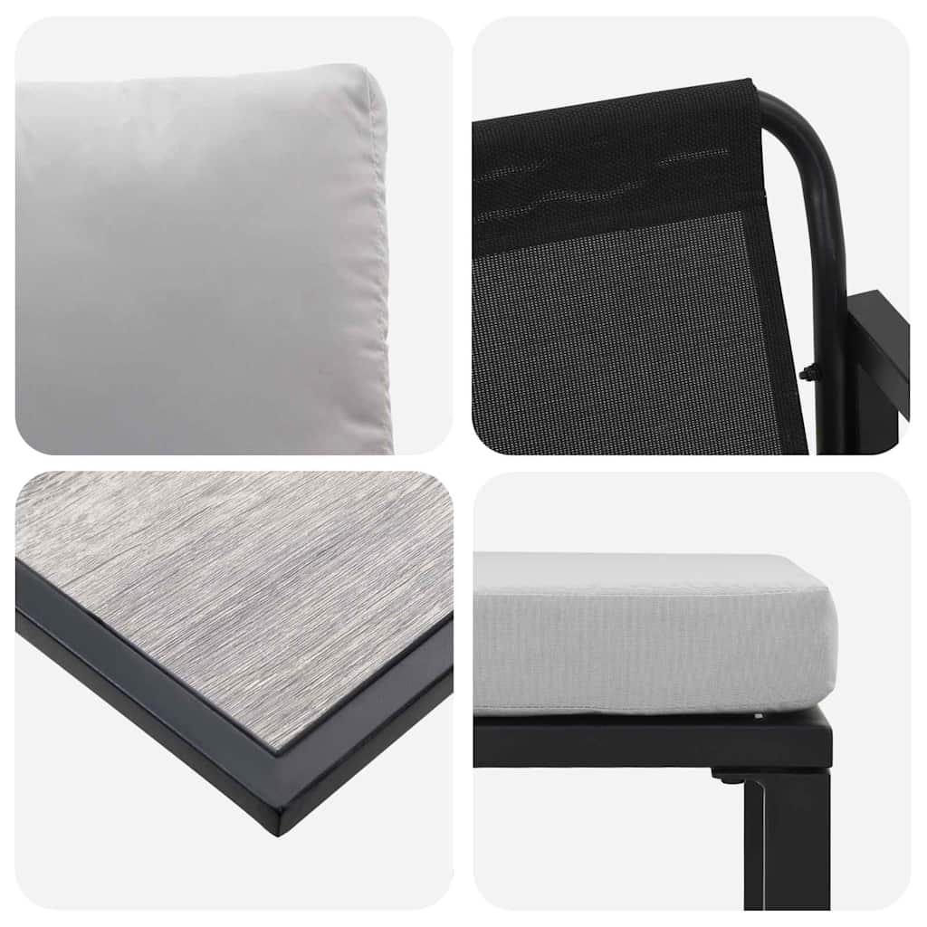 vidaXL Σετ Καναπέ Κήπου 6 pcs Μαύρο Ατσάλι