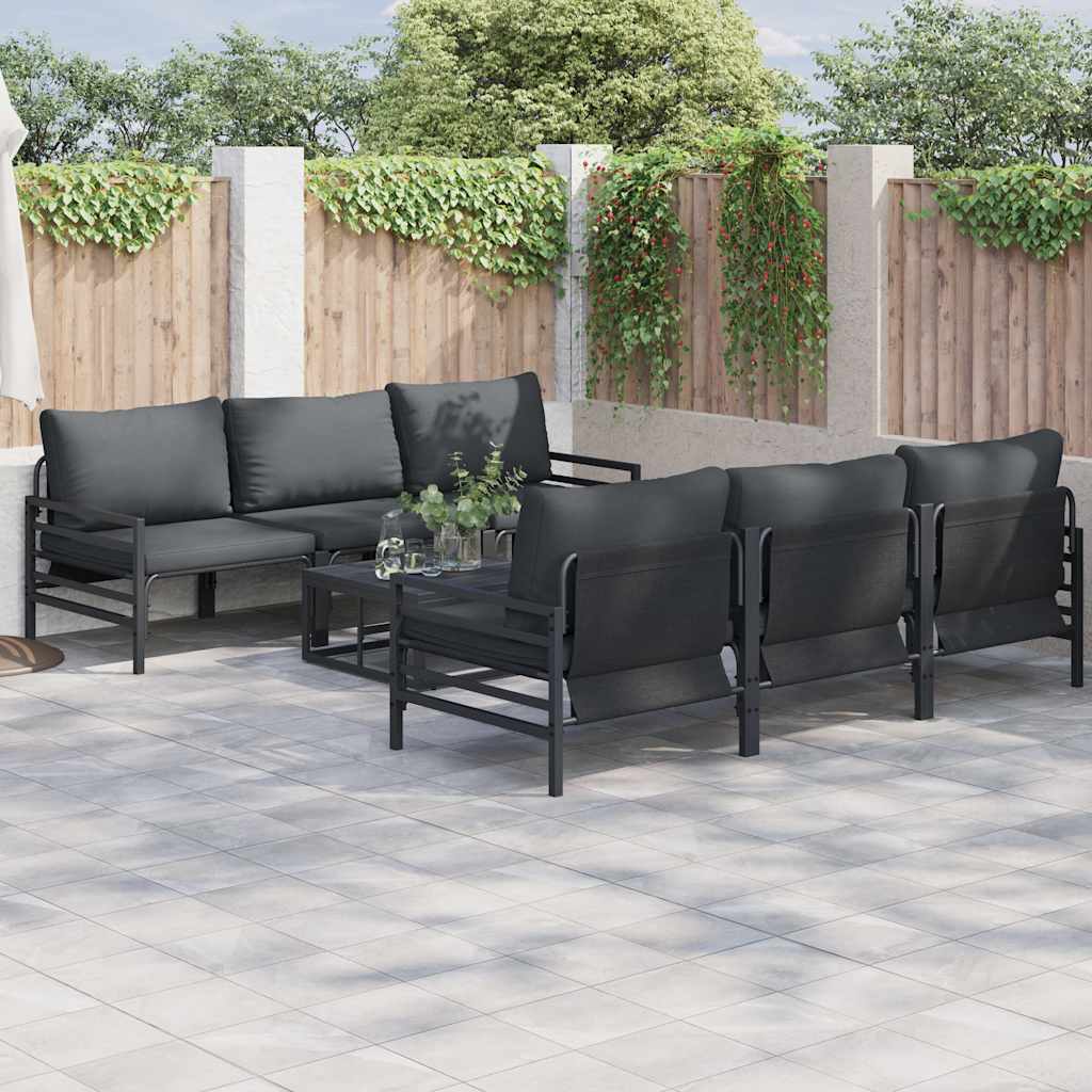 vidaXL Σετ Καναπέ Κήπου με μαξιλάρι με μαξιλάρι 7 pcs Ανθρακί 70 x 70.5 x 31.5 εκ