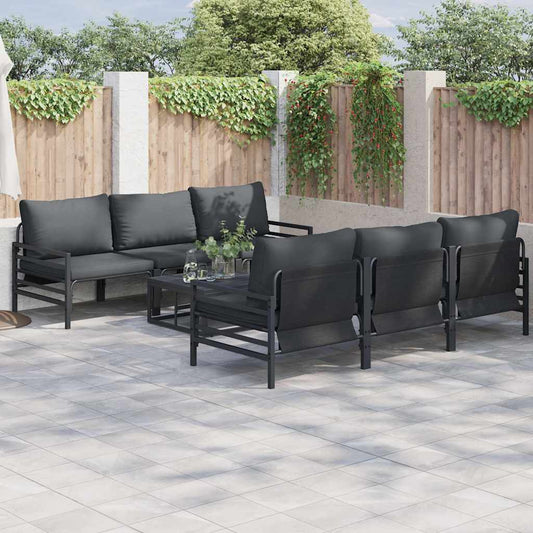 vidaXL Σετ Καναπέ Κήπου με μαξιλάρι με μαξιλάρι 7 pcs Ανθρακί 70 x 70.5 x 31.5 εκ