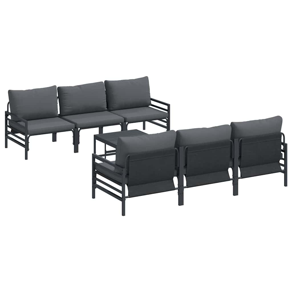 vidaXL Σετ Καναπέ Κήπου με μαξιλάρι με μαξιλάρι 7 pcs Ανθρακί 70 x 70.5 x 31.5 εκ