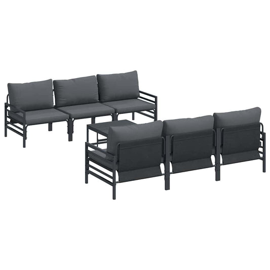 vidaXL Σετ Καναπέ Κήπου με μαξιλάρι με μαξιλάρι 7 pcs Ανθρακί 70 x 70.5 x 31.5 εκ