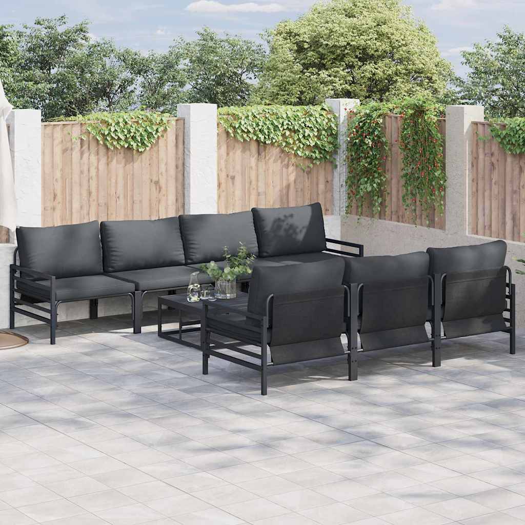 vidaXL Σετ Καναπέ Κήπου με μαξιλάρι με μαξιλάρι 8 pcs Ανθρακί 70 x 70.5 x 31.5 εκ