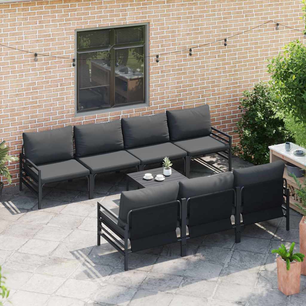 vidaXL Σετ Καναπέ Κήπου με μαξιλάρι με μαξιλάρι 8 pcs Ανθρακί 70 x 70.5 x 31.5 εκ