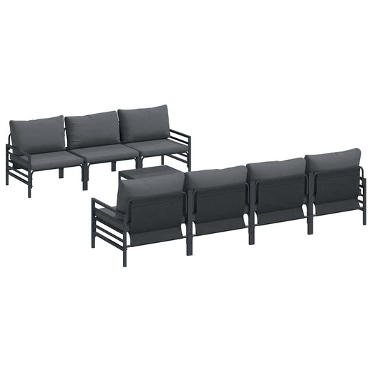 vidaXL Σετ Καναπέ Κήπου με μαξιλάρι με μαξιλάρι 8 pcs Ανθρακί 70 x 70.5 x 31.5 εκ